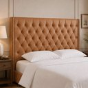 Ver imagem 1 de Cabeceira para Cama Box Casal 150cm Soft Courino Caramelo - Sallar Home