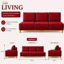 Ver imagem 3 de Sofá Atenas Fixo 180cm - Vermelho