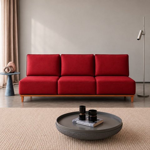 Sofá Atenas Fixo 180cm - Vermelho