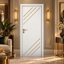 Ver imagem 4 de Porta de Madeira R30K 210x80 Frisada para Quarto e Sala:Branco