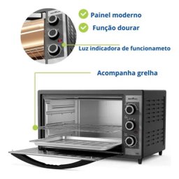 Forno Forninho Bancada Elétrico Grande Dupla Resistência 52 Litros 127v Britânia - 4