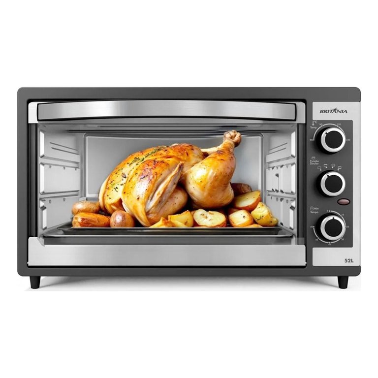 Forno Forninho Bancada Elétrico Grande Dupla Resistência 52 Litros 127v Britânia Forno Forninho Bancada Elétrico Grande Dupla Resistência 52 Litros 127v Britânia