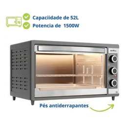 Forno Forninho Bancada Elétrico Grande Dupla Resistência 52 Litros 127v Britânia - 3