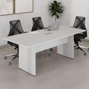 Ver imagem 4 de Mesa Reunião Retangular 200 cm X 90 cm Pés Painel para 8 Pessoas com 1 Caixa de Tomadas F5 Office