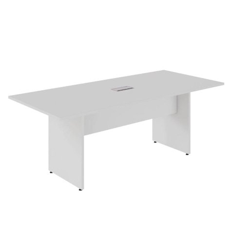 Mesa Reunião Retangular 200 cm X 90 cm Pés Painel para 8 Pessoas com 1 Caixa de Tomadas F5 Office