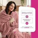 Ver imagem 4 de Kit 2 Manta Cobertor Casal Luster Canelada 180x220cm Antialérgico Super Macio Premium Rose