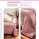 Ver imagem 5 de Kit 2 Manta Cobertor Casal Luster Canelada 180x220cm Antialérgico Super Macio Premium Rose
