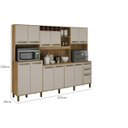 Ver imagem 4 de Armario Agata 13 Portas 2 Gavetas 5 Nichos Valdemoveis Cinamomo/off White