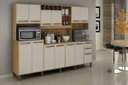 Ver imagem 2 de Armario Agata 13 Portas 2 Gavetas 5 Nichos Valdemoveis Cinamomo/off White