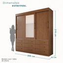 Ver imagem 4 de Guarda Roupa Olinda Plus com Espelho 3 Portas 9 Gavetas