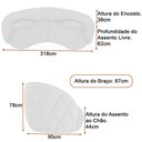 Ver imagem 4 de Sofá Curvo 318cm Bipartido Hermon Boucle Off White - Sallar Home
