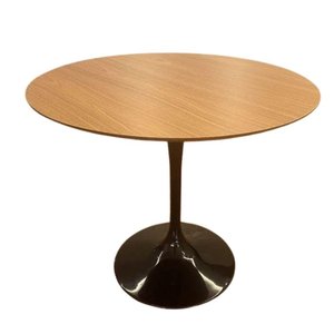 Mesa Apoio Tulipa Saarinen Redonda 65 Cm - Freijó Cores Preto