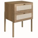 Ver imagem 1 de Mesa de Cabeceira Oslo 2 Gavetas Hanover/Roble