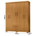 Ver imagem 3 de Guarda Roupa Casal Modena 6 Portas Carvalho Americano - Incorplac