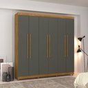Ver imagem 1 de Guarda-roupa Elegance 6 Portas Nature Alasca 8 Pés Madeira 225cm Altura 218cm