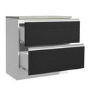 Ver imagem 4 de Balcão Armário de Cozinha 80 cm 2 Gavetas Branco/Preto Glamy Madesa