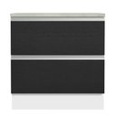 Ver imagem 6 de Balcão Armário de Cozinha 80 cm 2 Gavetas Branco/Preto Glamy Madesa