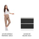 Ver imagem 5 de Balcão Armário de Cozinha 80 cm 2 Gavetas Branco/Preto Glamy Madesa