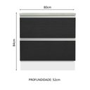 Ver imagem 3 de Balcão Armário de Cozinha 80 cm 2 Gavetas Branco/Preto Glamy Madesa