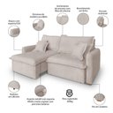 Ver imagem 3 de Sofá 2 Lugares 1,80m Retrátil e Reclinável em Tecido Linho – Malta Lucadi Rústico Areia