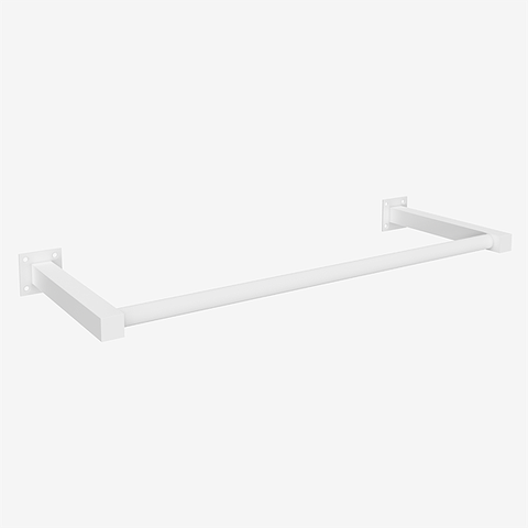 Arara de Parede para Loja Modelo Premium Leve Comac - 8 Tamanhos - Branco - 75cm