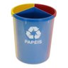 Lixeira Mix 25 Litros Coleta Seletiva com 3 Divisões Cor:amarelo - Azul - Vermelho - 5