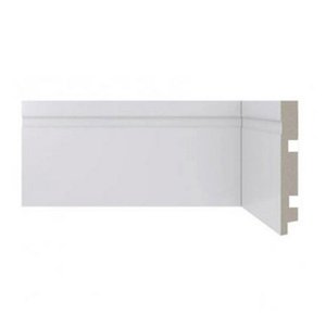 Kit Rodapé de Poliestireno 20 Barras Frisadas de 12cm x 2,40m Rende 45 Metros Casa Grassi