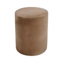 Ver imagem 1 de Puff Redondo Cilíndrico Decorativo para Sala e Quarto Estofado em Veludo:Marrom