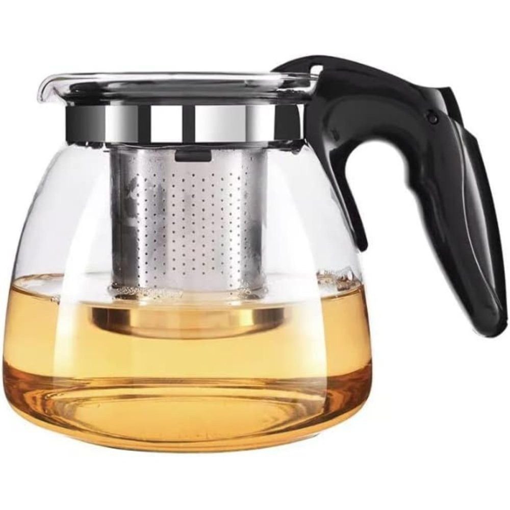 Chaleira Bule de Vidro com Infusor Chá Café Inox 950ml - 1