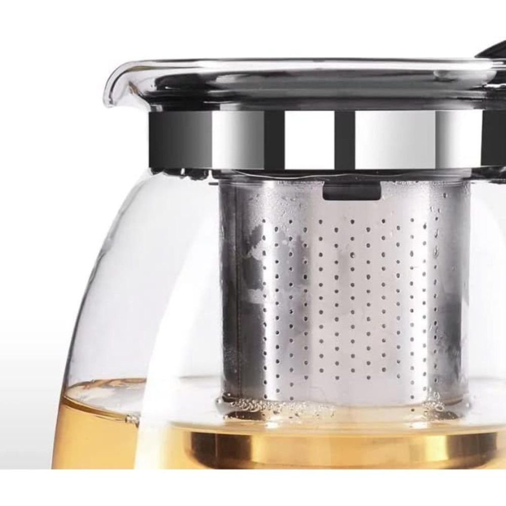 Chaleira Bule de Vidro com Infusor Chá Café Inox 950ml - 3