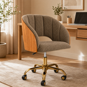 Ver imagem 1 de Cadeira Giratória com Rodinhas Dourada Nicole Home Office