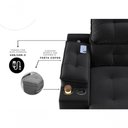 Ver imagem 4 de Sofá Santiago 3 Lugares Retrátil e Reclinável 200cm Preto Suede