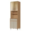 Ver imagem 1 de Paneleiro 4 Portas 1 Gaveta Condessa 100% MDF Marrom/Carvalho/Greige