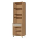Ver imagem 5 de Paneleiro 4 Portas 1 Gaveta Condessa 100% MDF Marrom/Carvalho/Greige