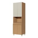 Ver imagem 3 de Paneleiro 4 Portas 1 Gaveta Simone Mendes 100% MDF Marrom/Carvalho/Greige