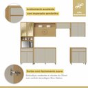 Ver imagem 4 de Cozinha Completa Modulada 6 Peças 12 Portas 2 Gavetas Condessa 350cm 100% MDF Cinza/Carvalho/Greige