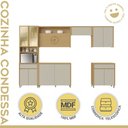 Ver imagem 3 de Cozinha Completa Modulada 6 Peças 12 Portas 2 Gavetas Condessa 350cm 100% MDF Cinza/Carvalho/Greige