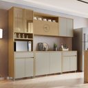 Ver imagem 1 de Cozinha Completa Modulada 5 Peças 11 Portas 2 Gavetas Condessa 270cm 100% MDF Cinza/Carvalho/Greige
