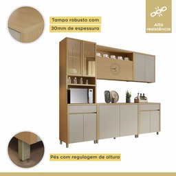 Cozinha Completa 5 Peças 11 Portas 2 Gavetas Condessa 270cm 100% Mdf - 5