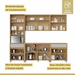 Cozinha Completa 5 Peças 11 Portas 2 Gavetas Condessa 270cm 100% Mdf - 6