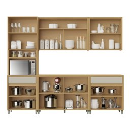Cozinha Completa 5 Peças 11 Portas 2 Gavetas Condessa 270cm 100% Mdf - 17