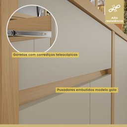 Cozinha Completa 5 Peças 11 Portas 2 Gavetas Condessa 270cm 100% Mdf - 11