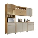 Ver imagem 3 de Cozinha Completa Modulada 5 Peças 11 Portas 2 Gavetas Condessa 270cm 100% MDF Cinza/Carvalho/Greige