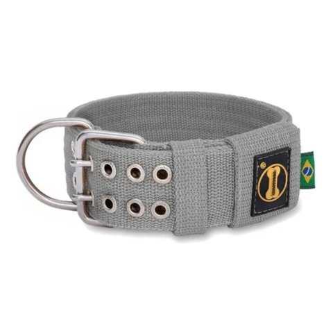 Coleira Cachorro Grande Forte Coleira Amorosso Cor Cinza:P