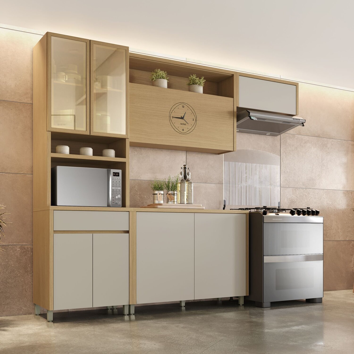 Cozinha Completa 4 Peças 8 Portas 1 Gavetas Condessa 270cm 100% Mdf ...