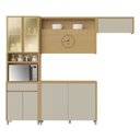 Ver imagem 3 de Cozinha Completa Modulada 4 Peças 8 Portas 1 Gavetas Condessa 270cm 100% MDF Cinza/Carvalho/Greige