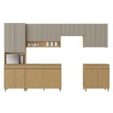 Ver imagem 3 de Cozinha Completa Modulada 6 Peças 13 Portas 7 Gavetas Simone Mendes 350cm 100% MDF Cinza Carvalho