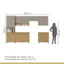 Ver imagem 6 de Cozinha Completa 6 Peças 13 Portas 7 Gavetas Simone Mendes 350cm 100% Mdf
