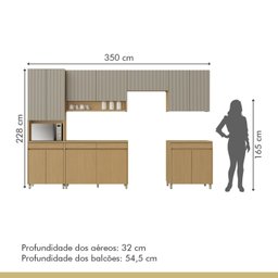 Cozinha Completa 6 Peças 13 Portas 7 Gavetas Simone Mendes 350cm 100% Mdf - 5