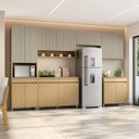 Ver imagem 1 de Cozinha Completa Modulada 6 Peças 13 Portas 7 Gavetas Simone Mendes 350cm 100% MDF Cinza Carvalho